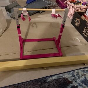 Pink Gymnastics Bar with beam American girl doll